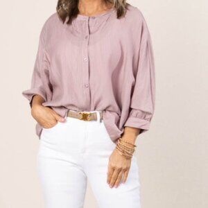 Allie Rose Mauve Button Down Blouse